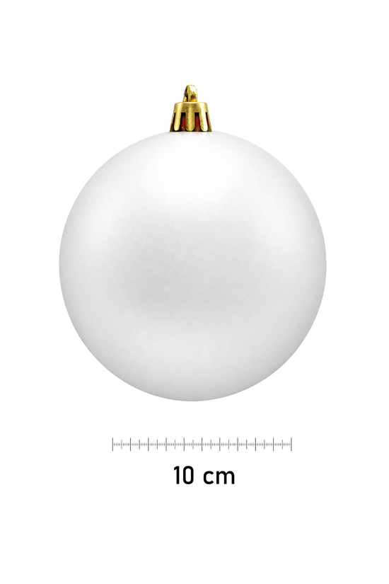 Waldern 6 Lı 10 Cm Mat Yılbaşı Ağacı Süsü Cici Top Beyaz