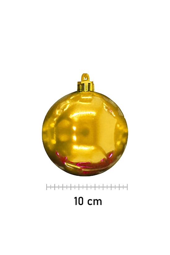 Waldern 6 Lı 10 Cm Parlak Yılbaşı Ağacı Süsü Cici Top Gold
