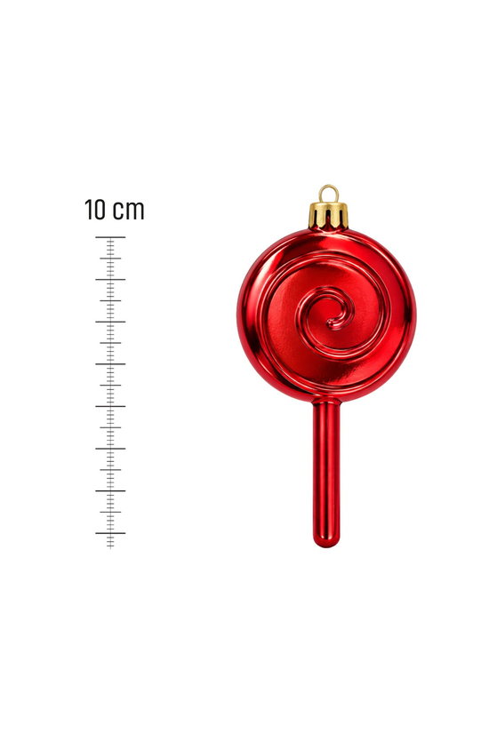 Waldern 6lı 10 cm Şeker Kamışı Yılbaşı Çam Ağacı Süsü Kırmızı
