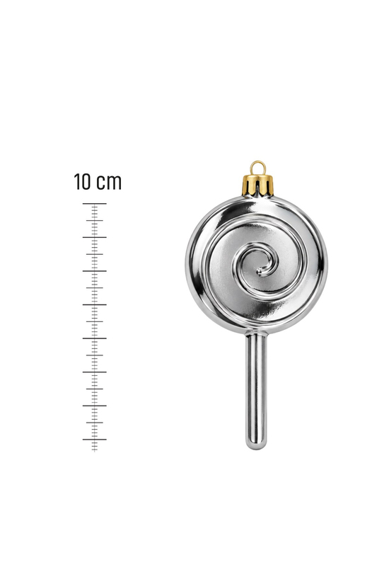Waldern 6lı 10 cm Şeker Kamışı Yılbaşı Çam Ağacı Süsü Gümüş