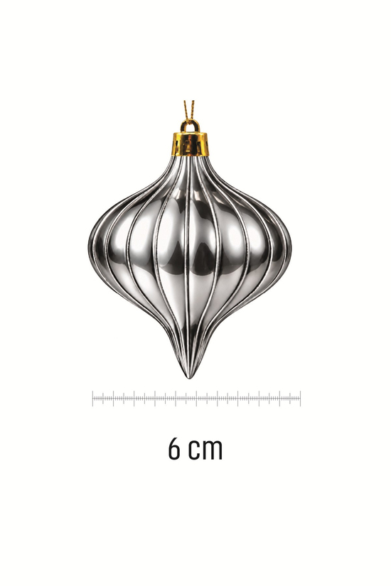 Waldern 6lı 6 cm Topaç Figürlü Yılbaşı Çam Ağacı Süsü Gümüş