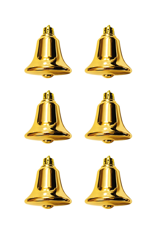 Waldern 6lı 6cm Çan Süs Yılbaşı Çam Ağacı Süsü Gold