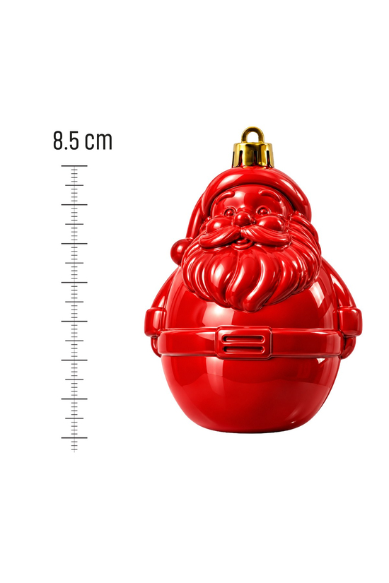 Waldern 6lı 8.5 cm Noel Baba Figürlü Yılbaşı Çam Ağacı Süsü Kırmızı