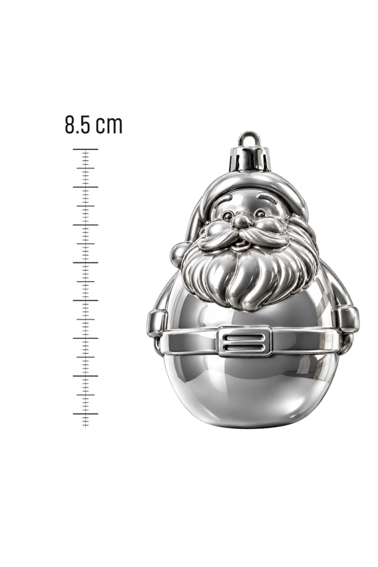 Waldern 6lı 8.5 cm Noel Baba Figürlü Yılbaşı Çam Ağacı Süsü Gümüş