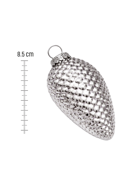 Waldern 6lı 8.5 cm Kozalak Figürlü Çam Ağacı Süsü Gümüş