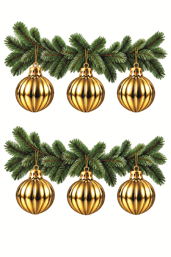 Waldern 6lı 8 Cm Dikey Yılbaşı Çam Ağacı Süsü Gold