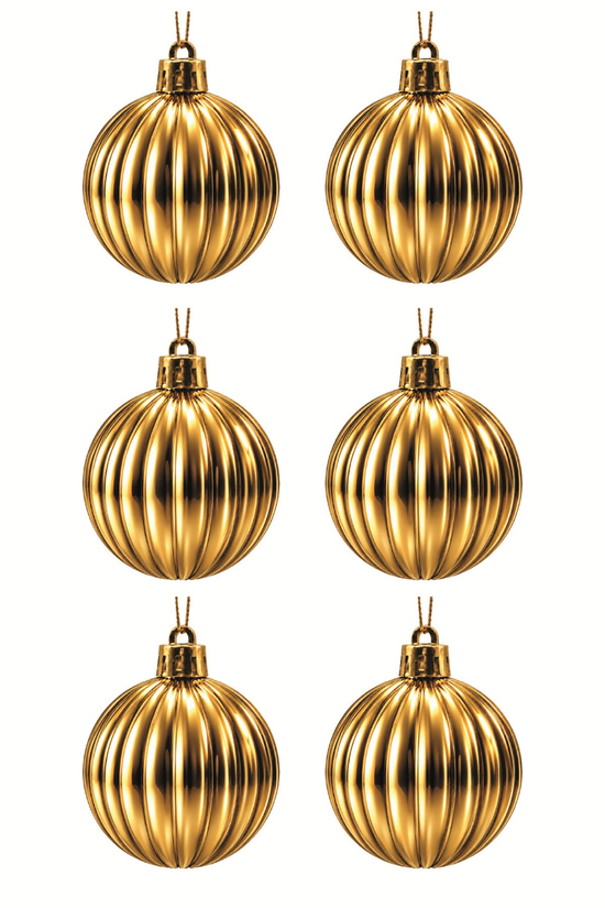 Waldern 6lı 8 Cm Dikey Yılbaşı Çam Ağacı Süsü Gold