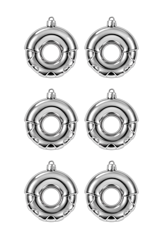 Waldern 6lı 8 cm Donut Yılbaşı Çam Ağacı Süsü Gümüş