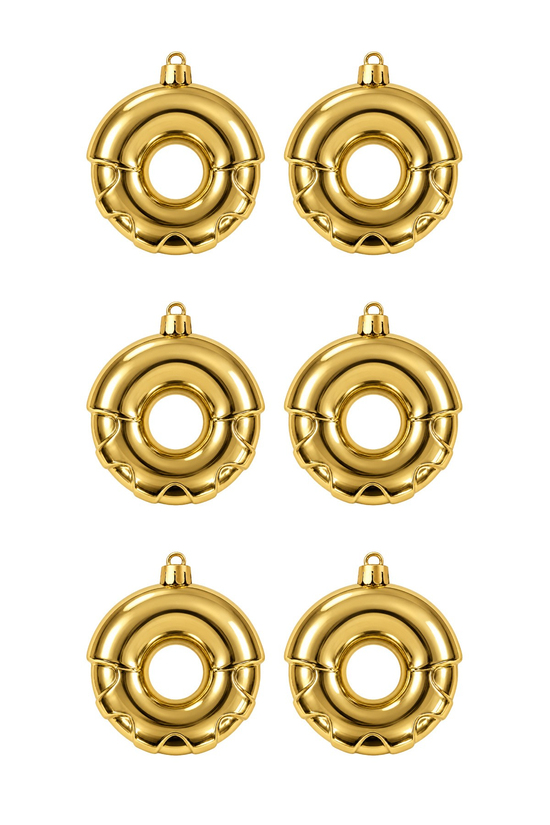 Waldern 6lı 8 cm Donut Yılbaşı Çam Ağacı Süsü Gold