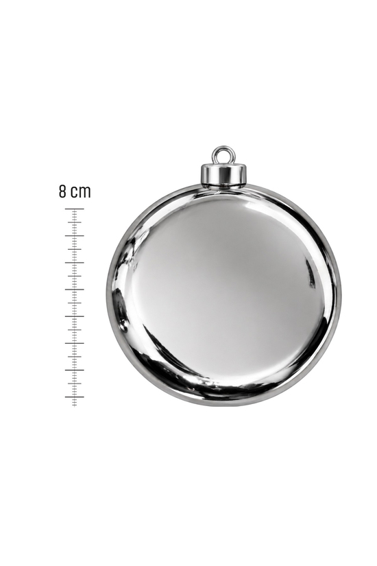 Waldern 6lı 8 cm Yuvarlak Yılbaşı Çam Ağacı Süsü Gümüş