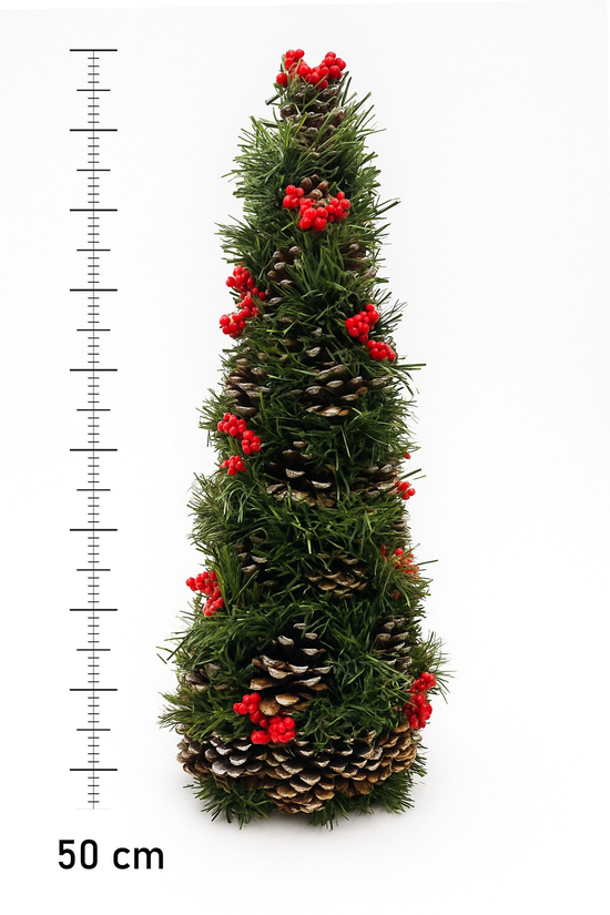 Waldern Dekoratif Doğal Piramit Süs 50 cm Yılbaşı Süsü
