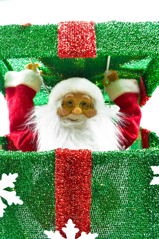 Waldern Premium Collection Müzikli Noel Babalı Hediye Kutusu Yılbaşı Dekoratif Süs