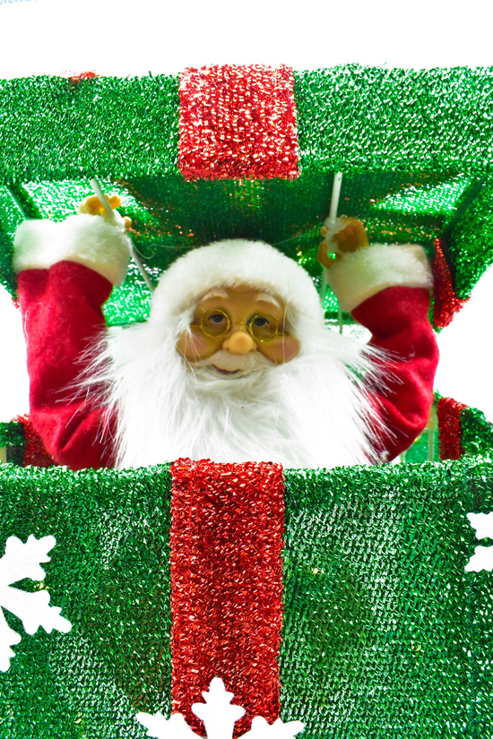 Waldern Premium Collection Müzikli Noel Babalı Hediye Kutusu Yılbaşı Dekoratif Süs