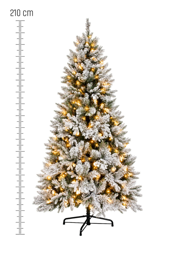 Waldern Premium Luxury Series 210 Cm Işıklı ve Karlı Yılbaşı Ağacı