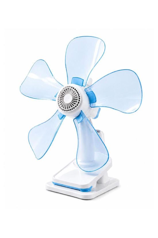 Waldern Taşınabilir, Sessiz Akrobat - Klipsli Fan - Masa Üstü Mavi Vantilatör - 32 cm & 180 Eğim