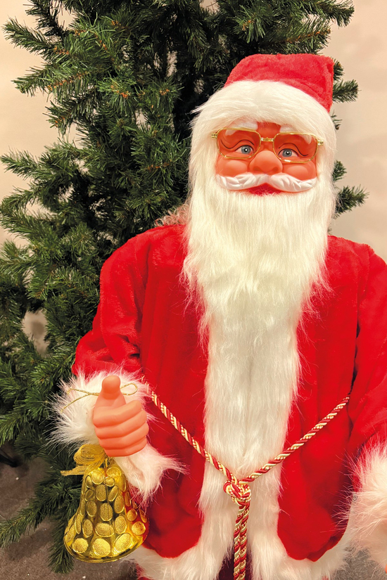 Waldern Yılbaşı 120cm Hareketli Noel Baba Şarkı Söyler Büyük Boy