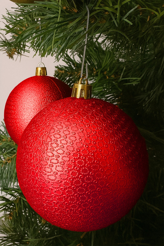 Waldern Yılbaşı Çam Ağacı Süsü 8 Cm Figürlü Parlak 6lı Cici Top