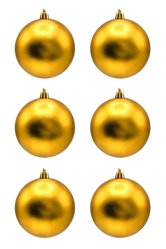 Waldern Yılbaşı Çam Ağacı Süsü Gold 8 Cm Mat 6lı Cici Top