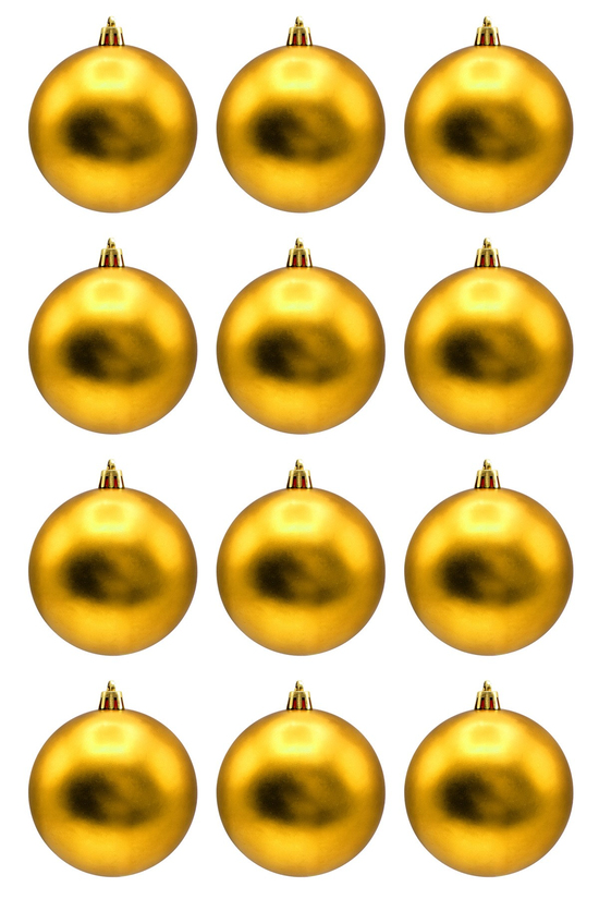 Waldern Yılbaşı Çam Ağacı Süsü Gold Mat 4 Cm Cici Top