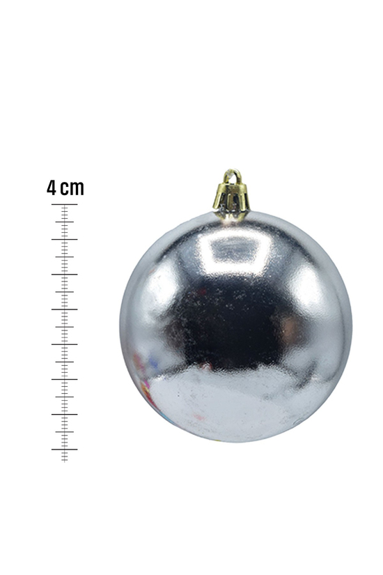 Waldern Yılbaşı Çam Ağacı Süsü Gümüş 4 cm 24lü Cici Top