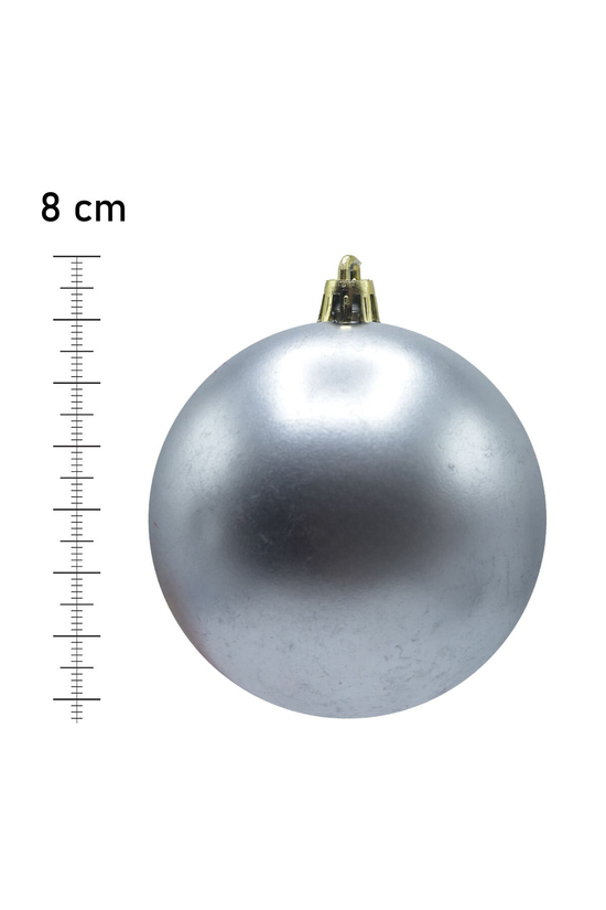 Waldern Yılbaşı Çam Ağacı Süsü Gümüş 8 Cm Mat 6lı Cici Top