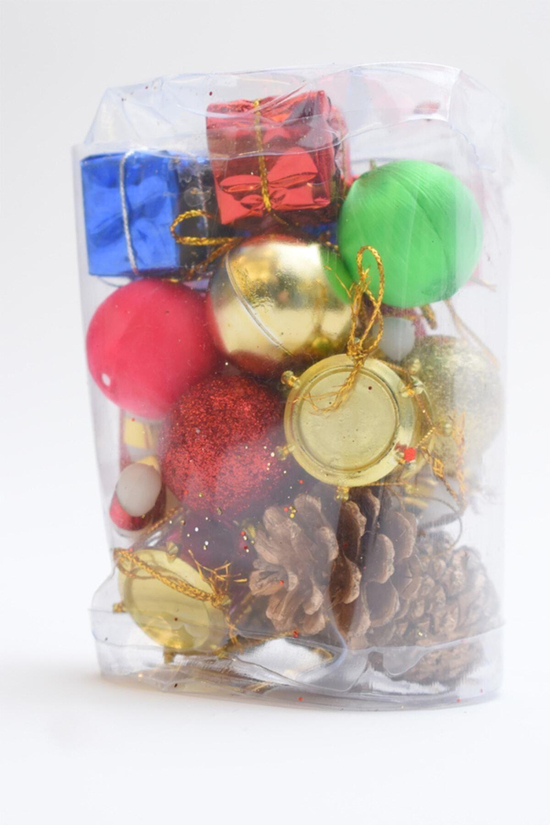 Yılbaşı Çam Ağacı 24 Parça 3 cm Karışık Süs Paketi 1311SERI