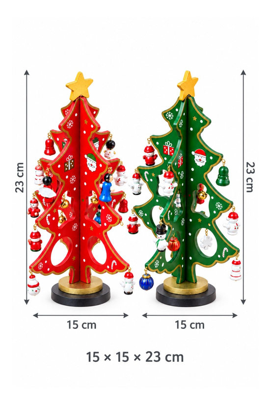 Yılbaşı Çam Ağacı Kendin Yap DIY Seti Dekoratif Yılbaşı Süsü 15x15x23cm