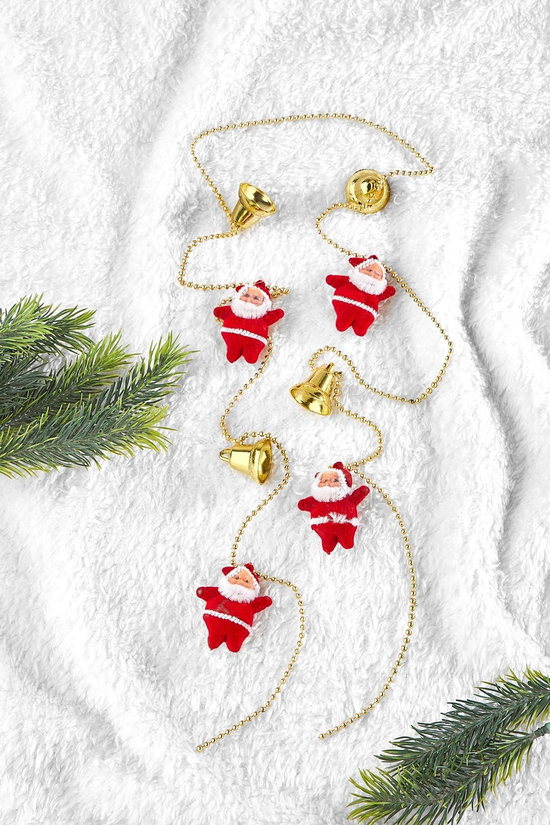 Yılbaşı Çam Ağacı Zincir Süs Noel Babalı 120cm