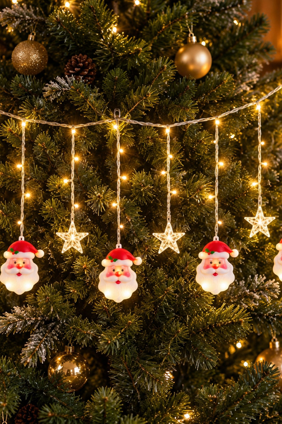 Yılbaşı Dekoratif Led Işık Pilli Noel Baba