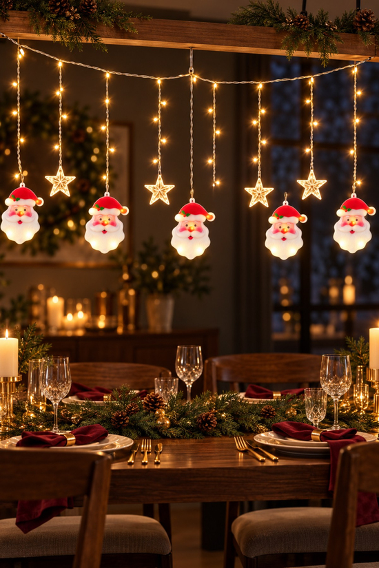 Yılbaşı Dekoratif Led Işık Pilli Noel Baba