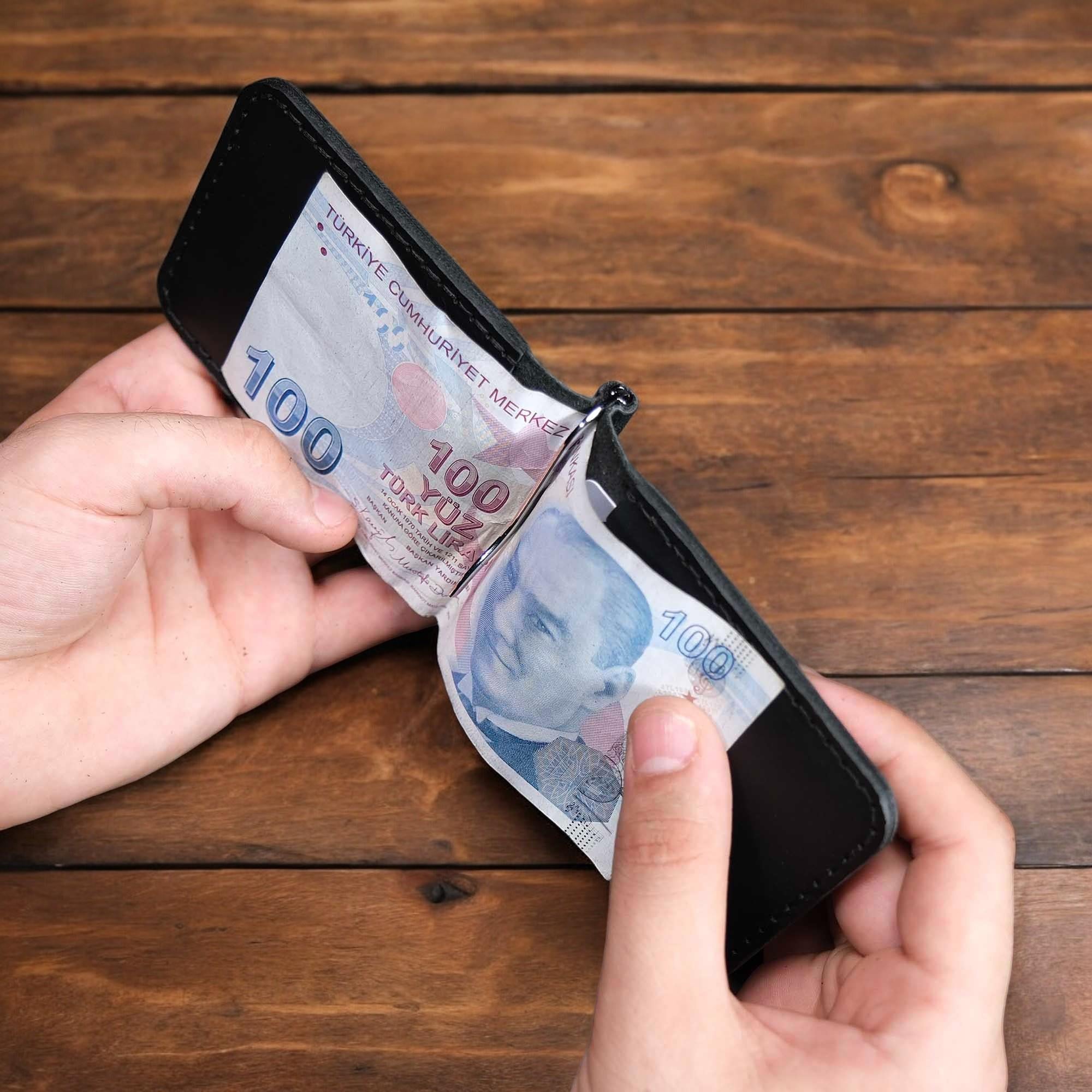 4 Cepli Para Tutma Aparatlı Deri Erkek Kartlık