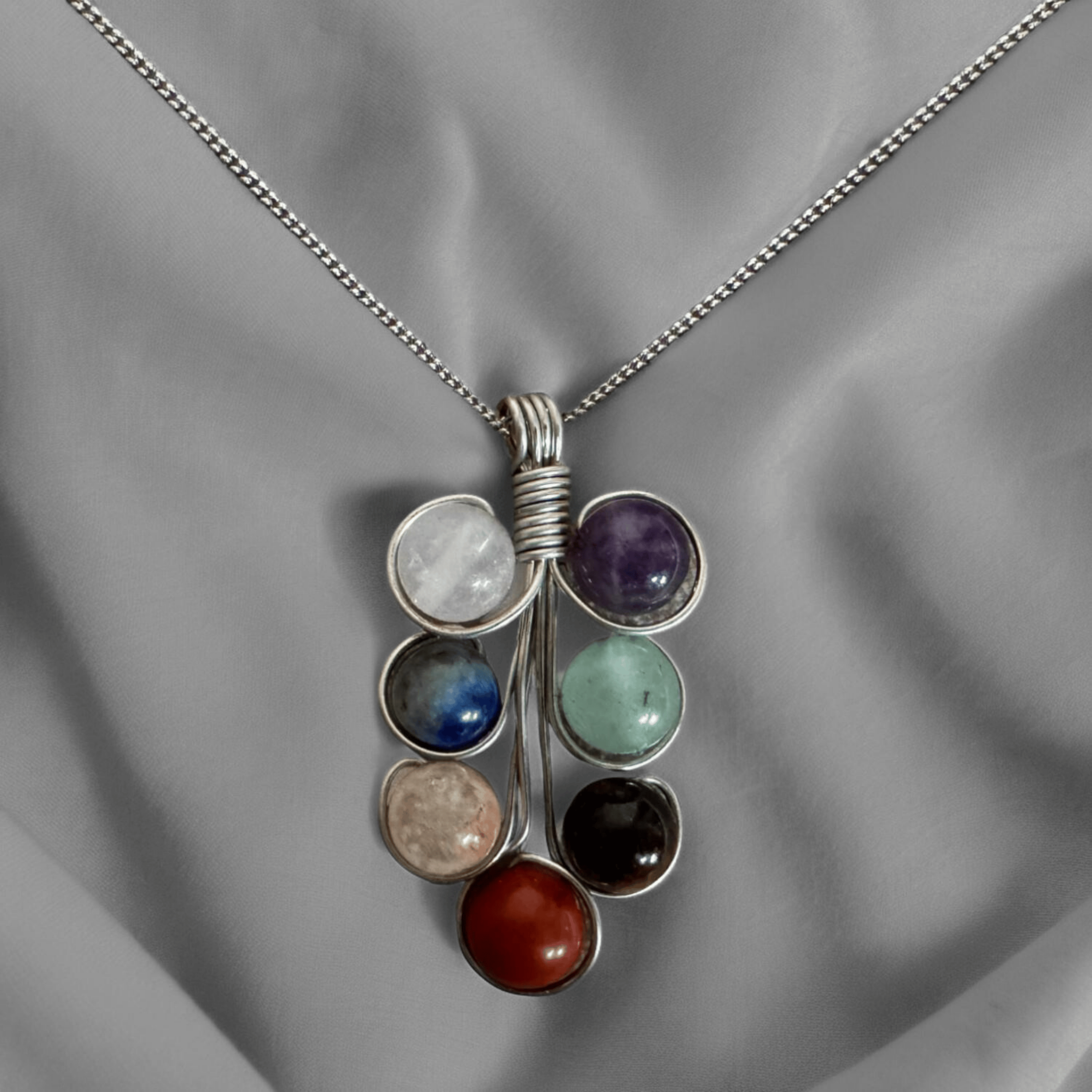 7 Çakra Kolye Ahsen Kolye (Gümüş Kaplama)