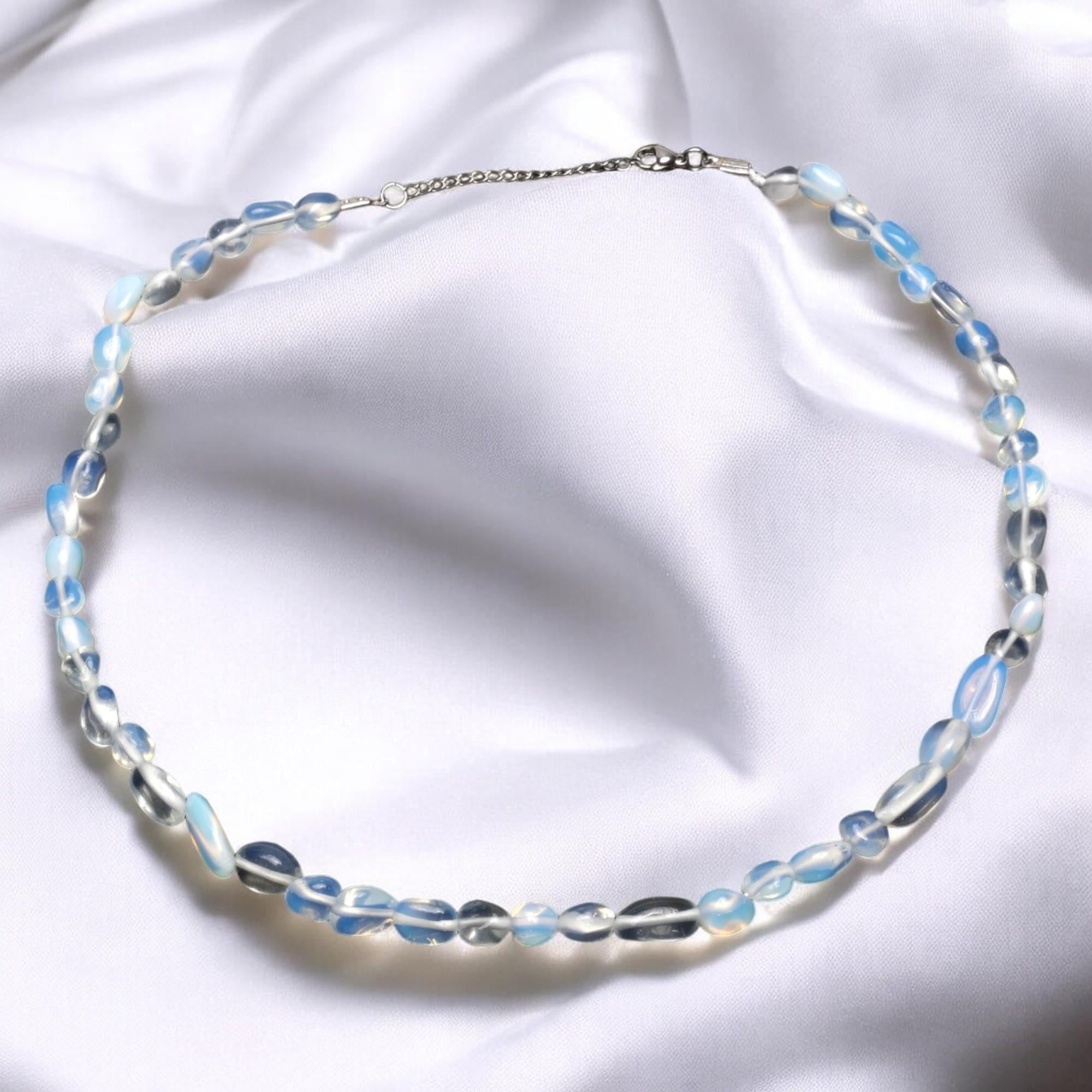 Amorf Kesim Cam Opla Taşı Dizi Kolye