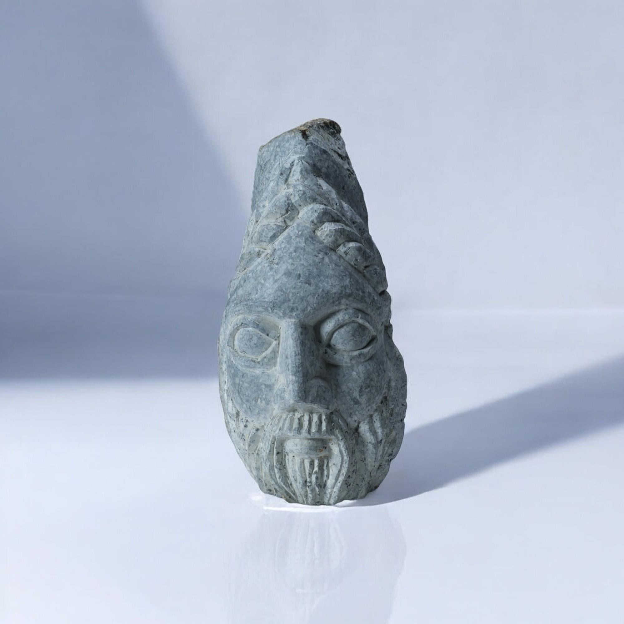 Babil Serisi 1 Serpantin Taşı Kafa Büstü (El İşçiliği)