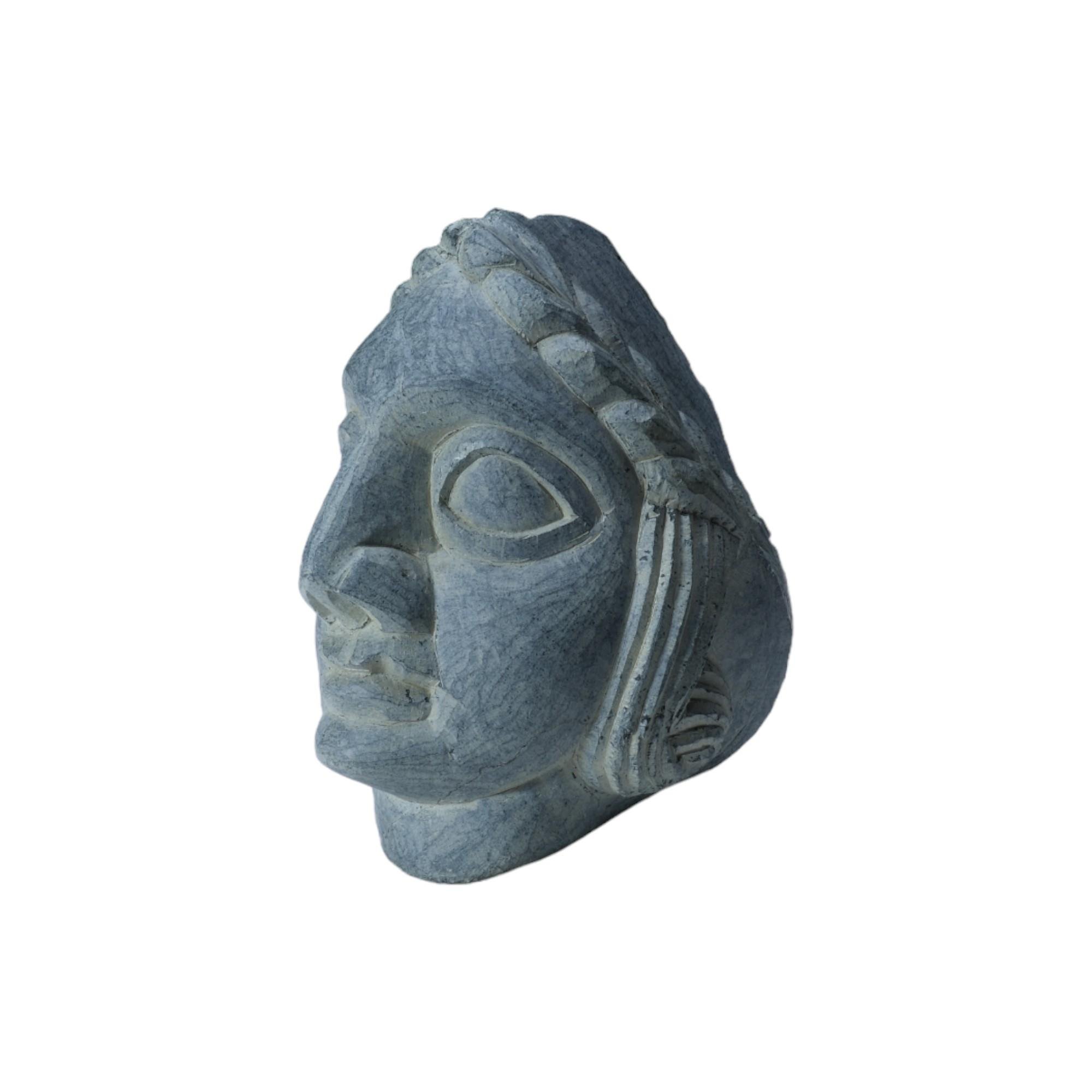 Babil Serisi 2 Serpantin Taşı Kafa Büstü  (El İşçiliği)