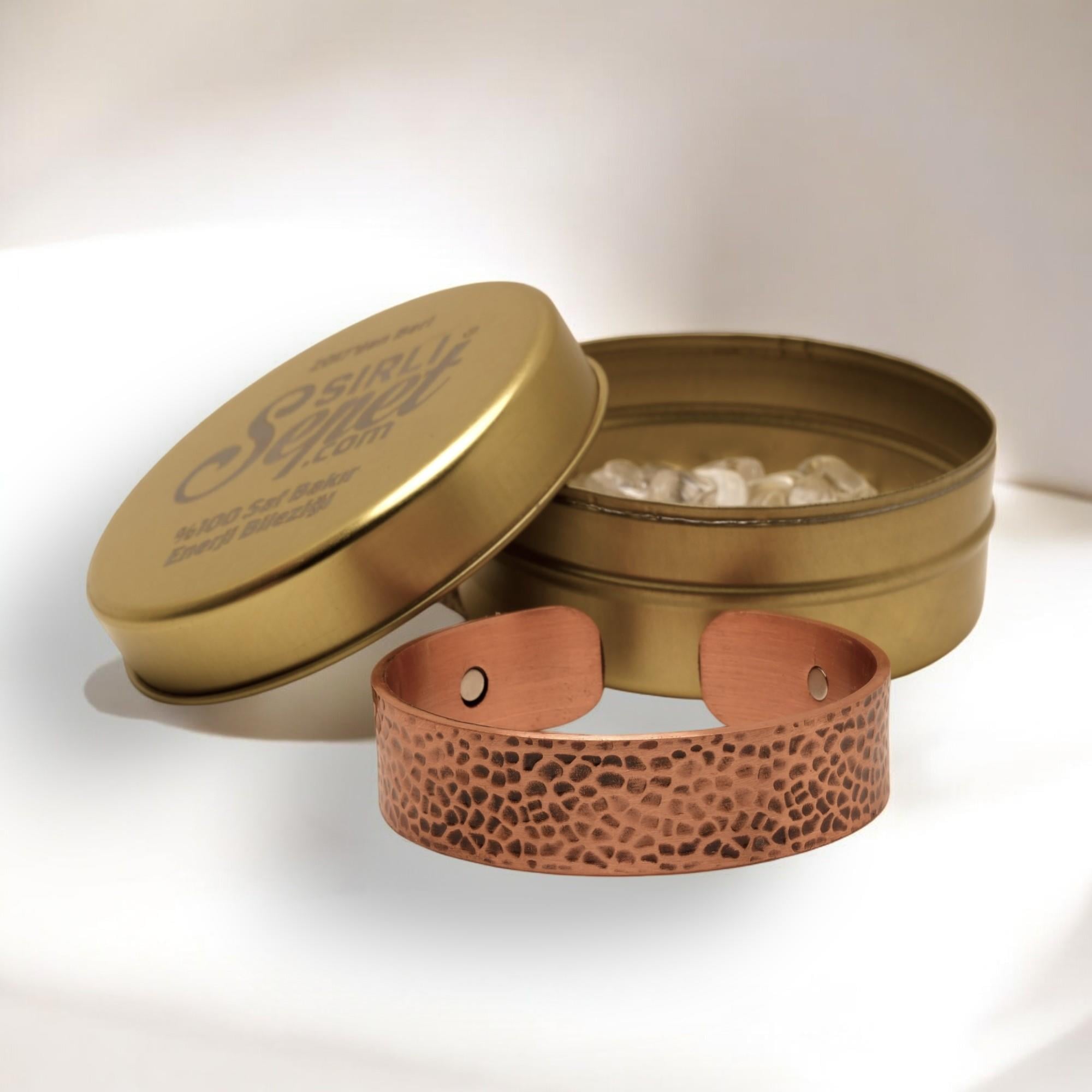 Prime Doğal Enerji Bakır Dua Yazılı Bilezik 17.2 Cm - Manyetik Güç (Kristal Kuvars Enerji Yenileme) #Patentli #ElYapımı