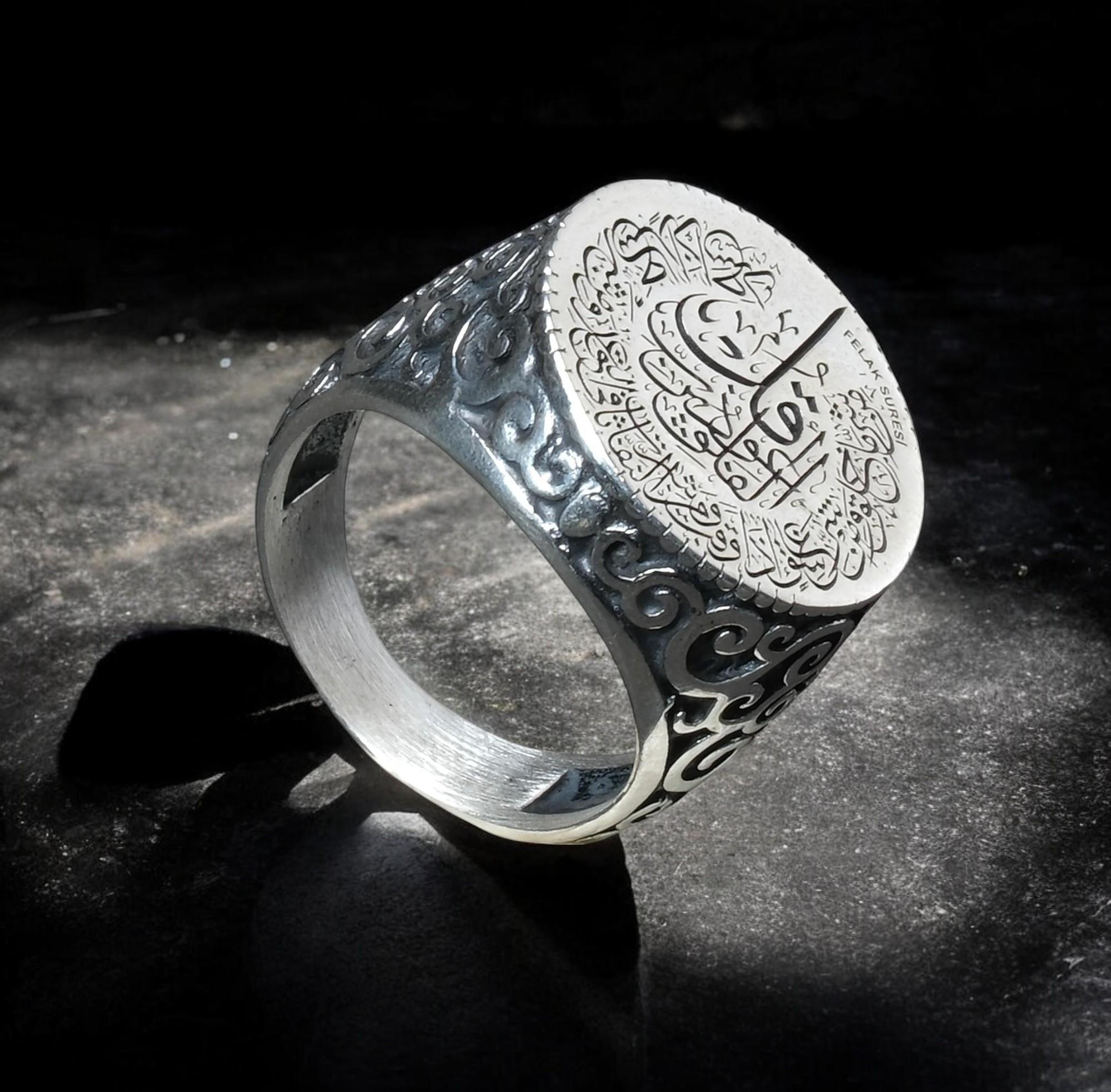 Felak Süresi Yazılı 925 Ayar Gümüş Yüzük