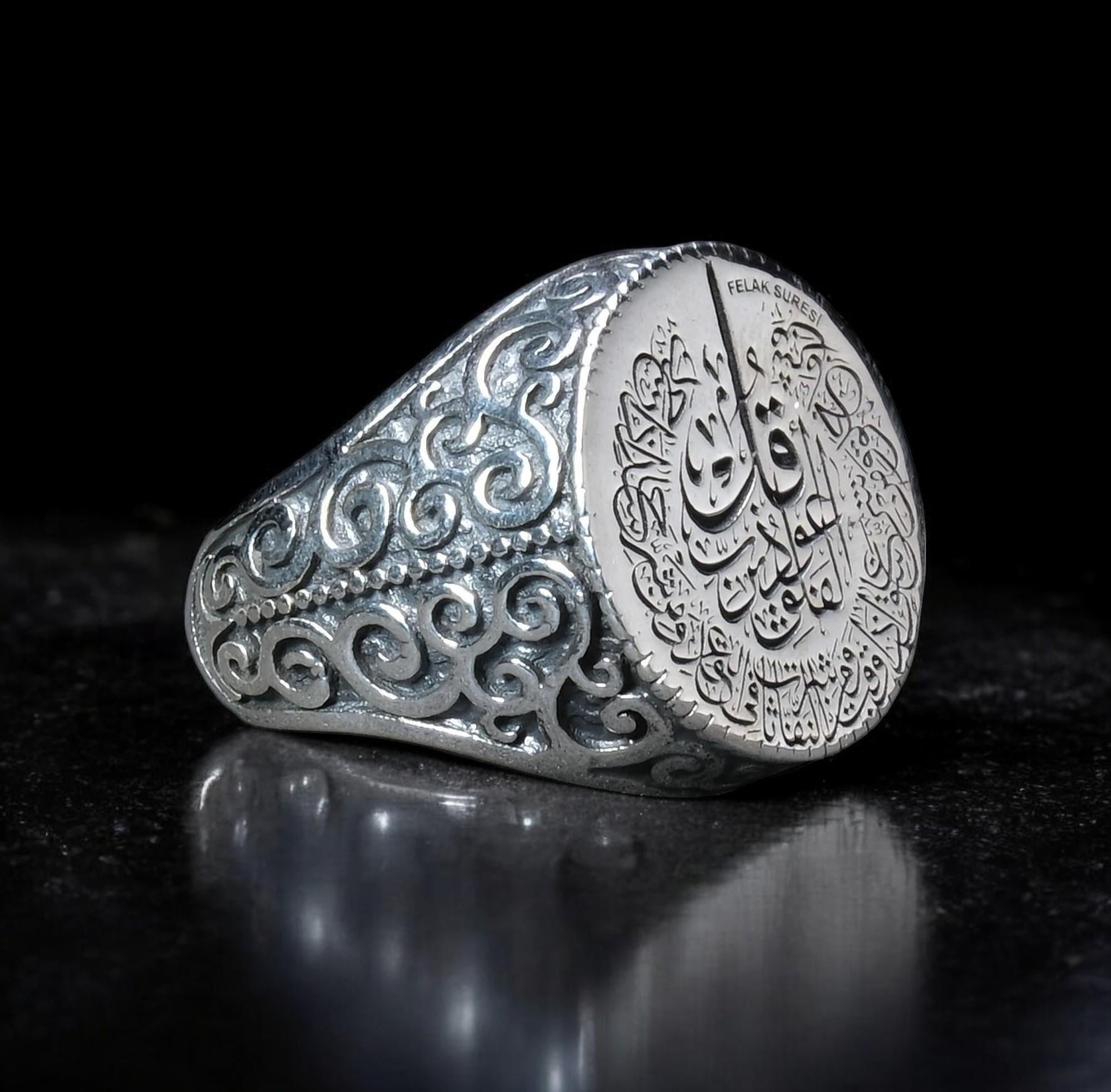 Felak Süresi Yazılı 925 Ayar Gümüş Yüzük
