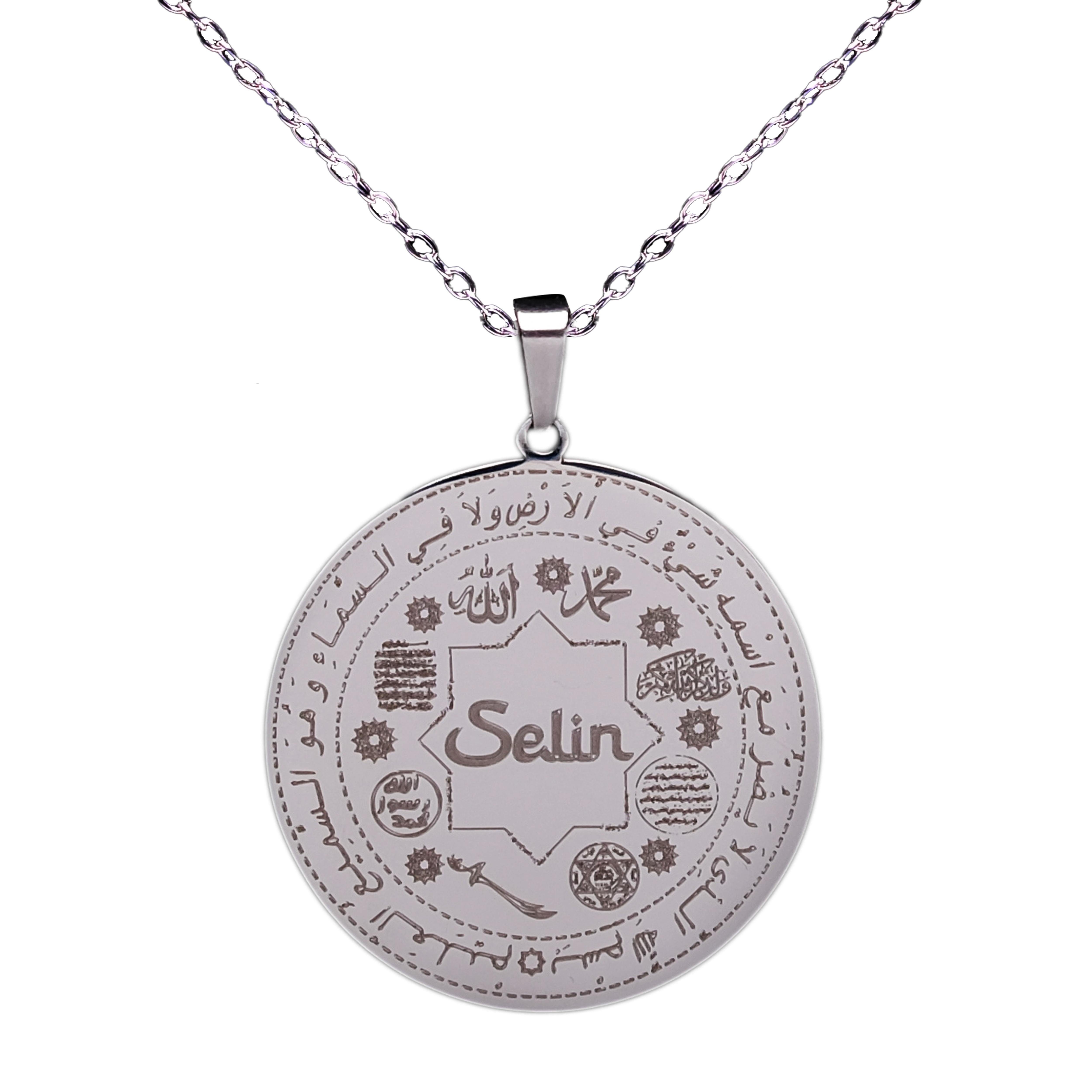 İsime Özel Dua Yazılı Çelik Kolye
