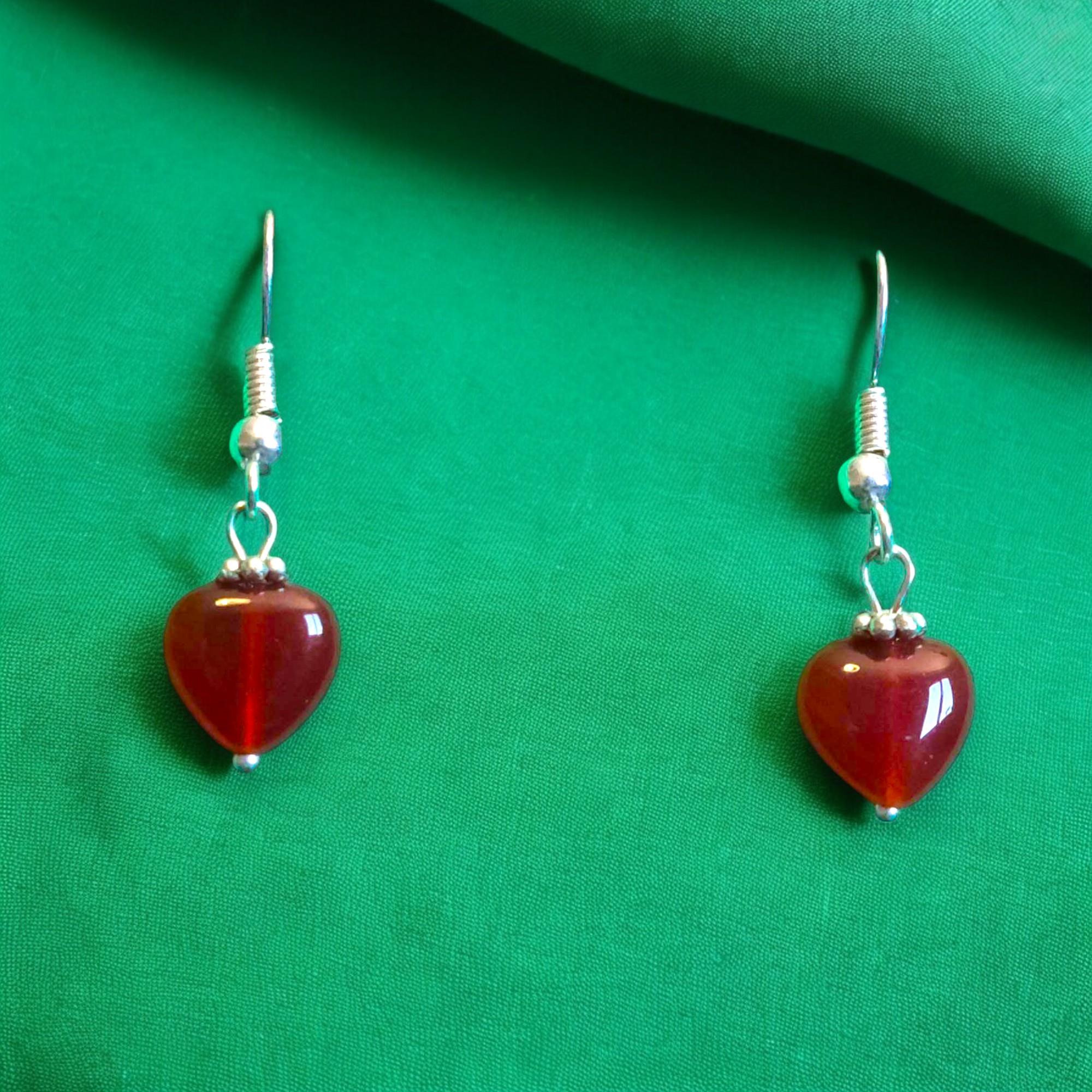 Kırmızı Akik Kadın Küpe