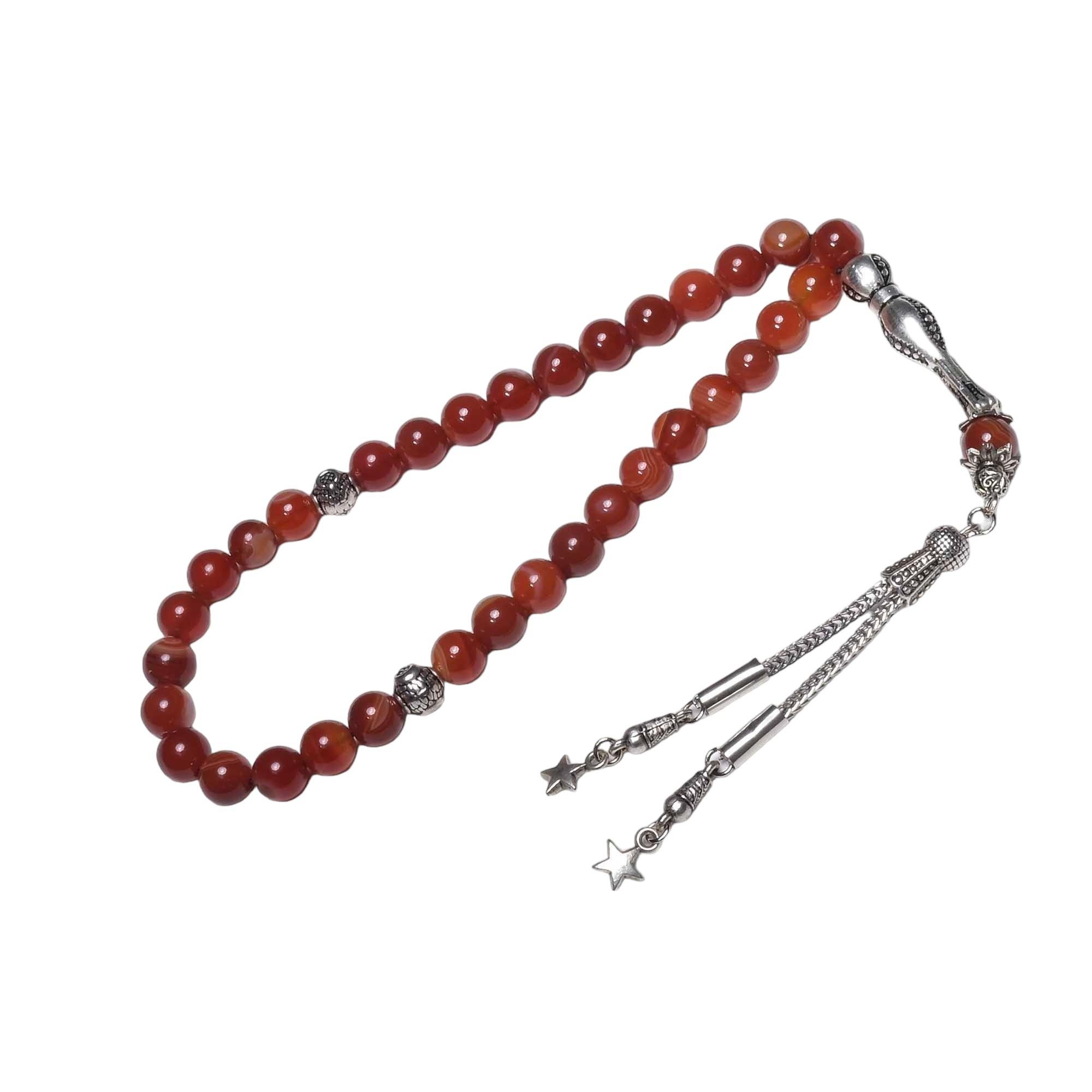 Kırmızı Akik Taşı Tesbih
