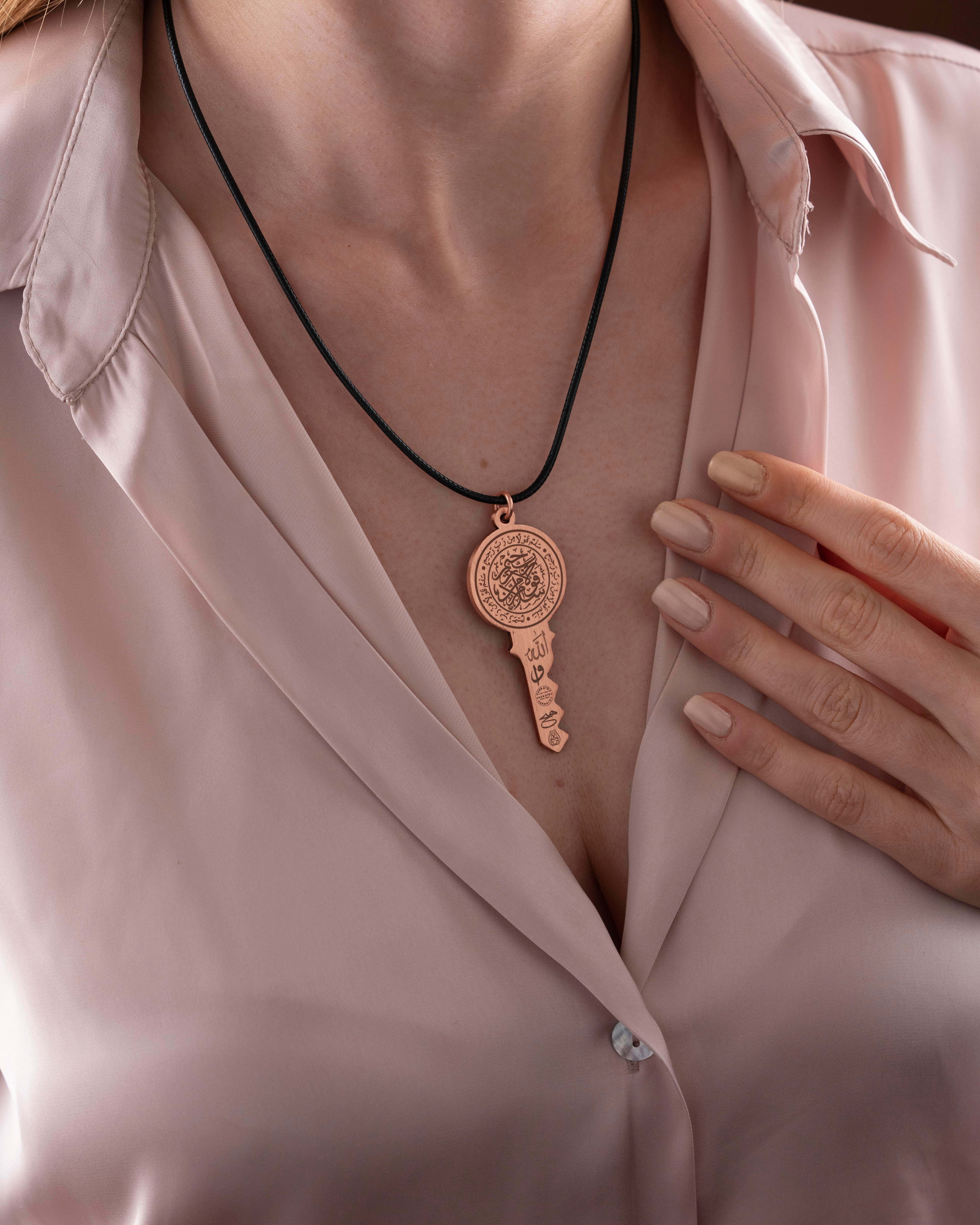 Mührü Süleyman Anahtar Tasarımlı Bakır Kolye