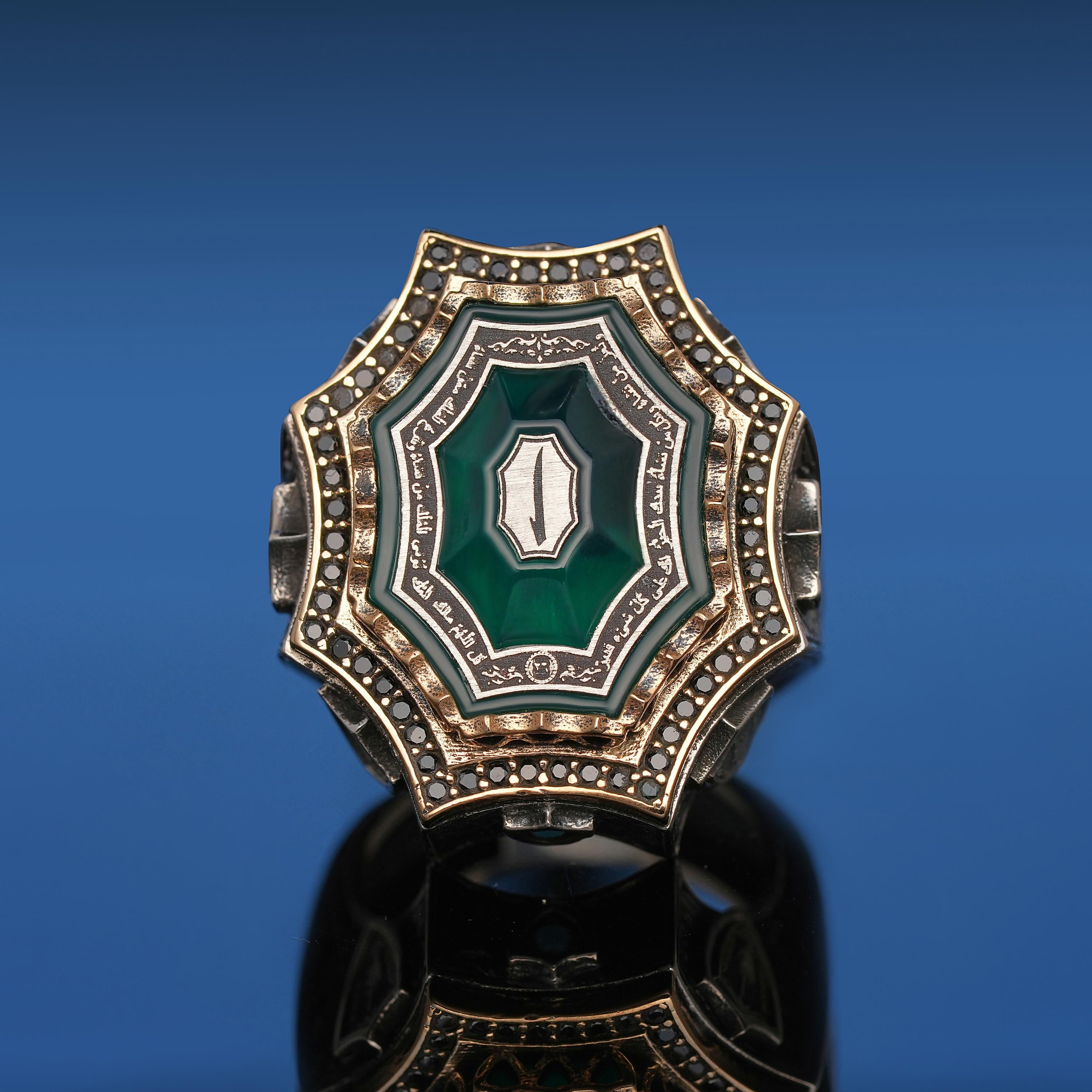 Özel Taş Dizimli Hakimiyet Gümüş Yüzük