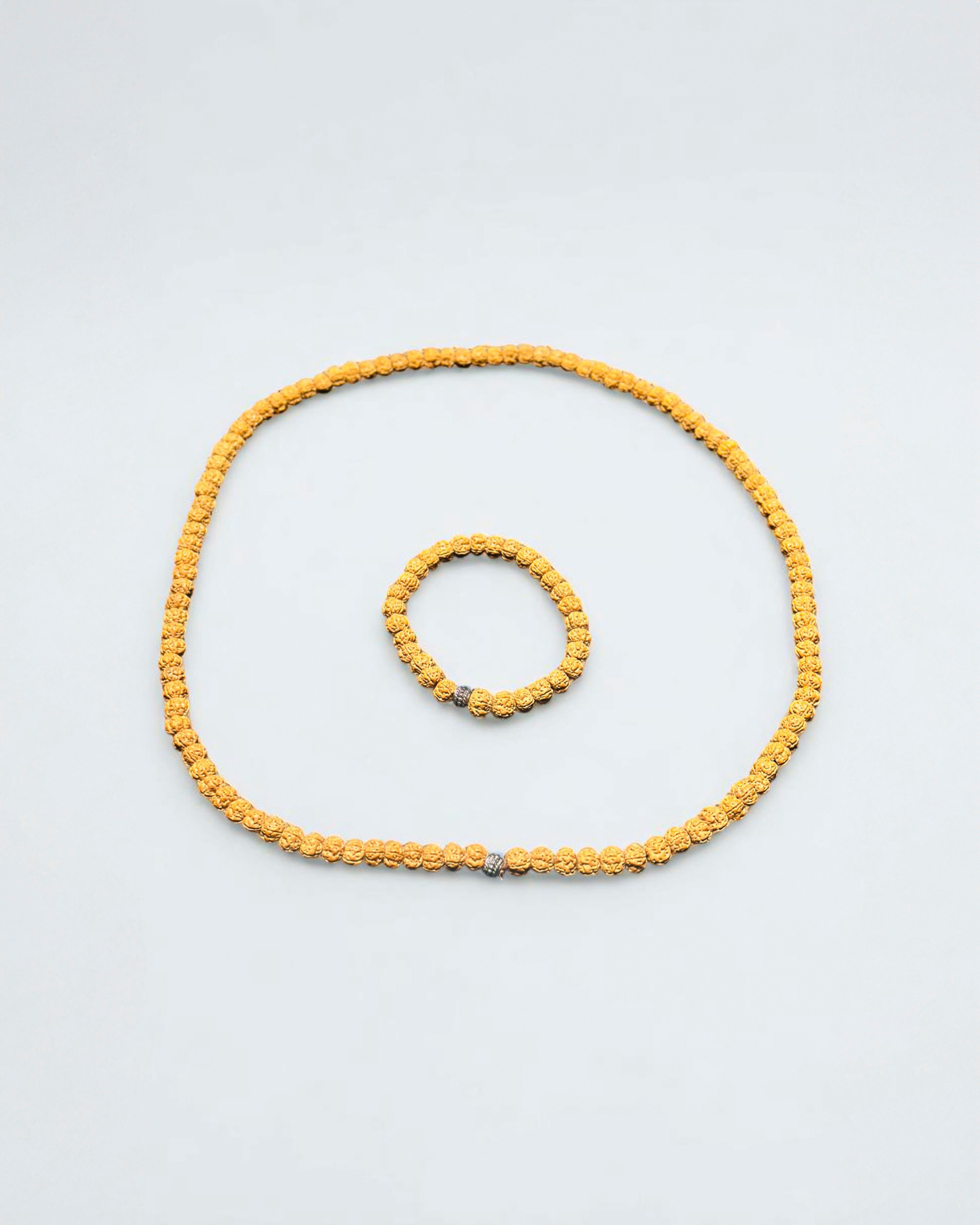 Rudraksha Doğal Enerji Kolye Bileklik Seti