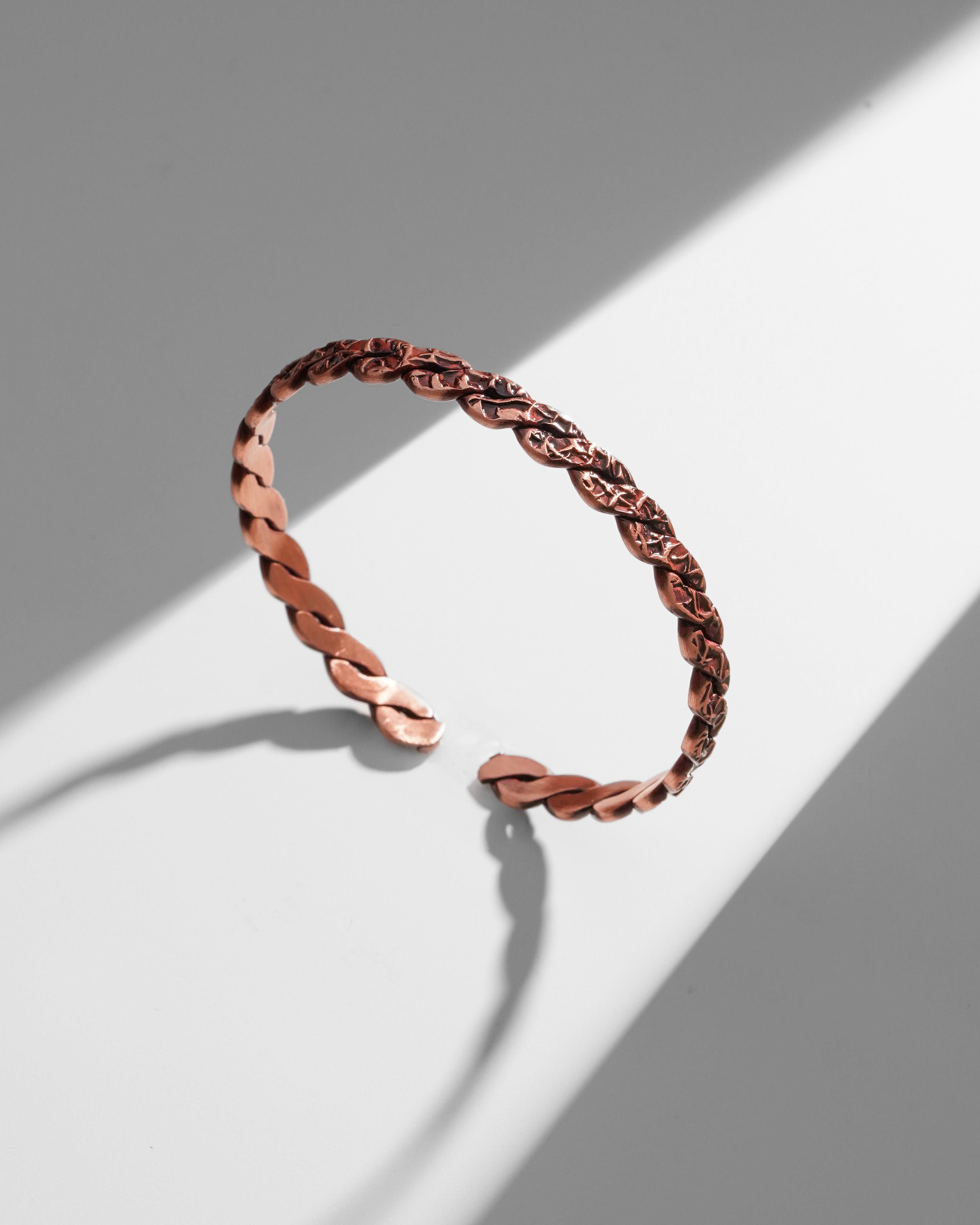 Sarmaşık Desenli Burma Bakır Bilezik Yüzük Seti