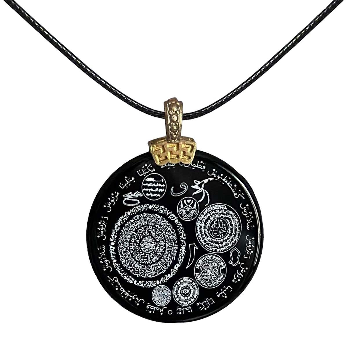 Siyah Özel Seri Dualı Akik Taşı Kolye 