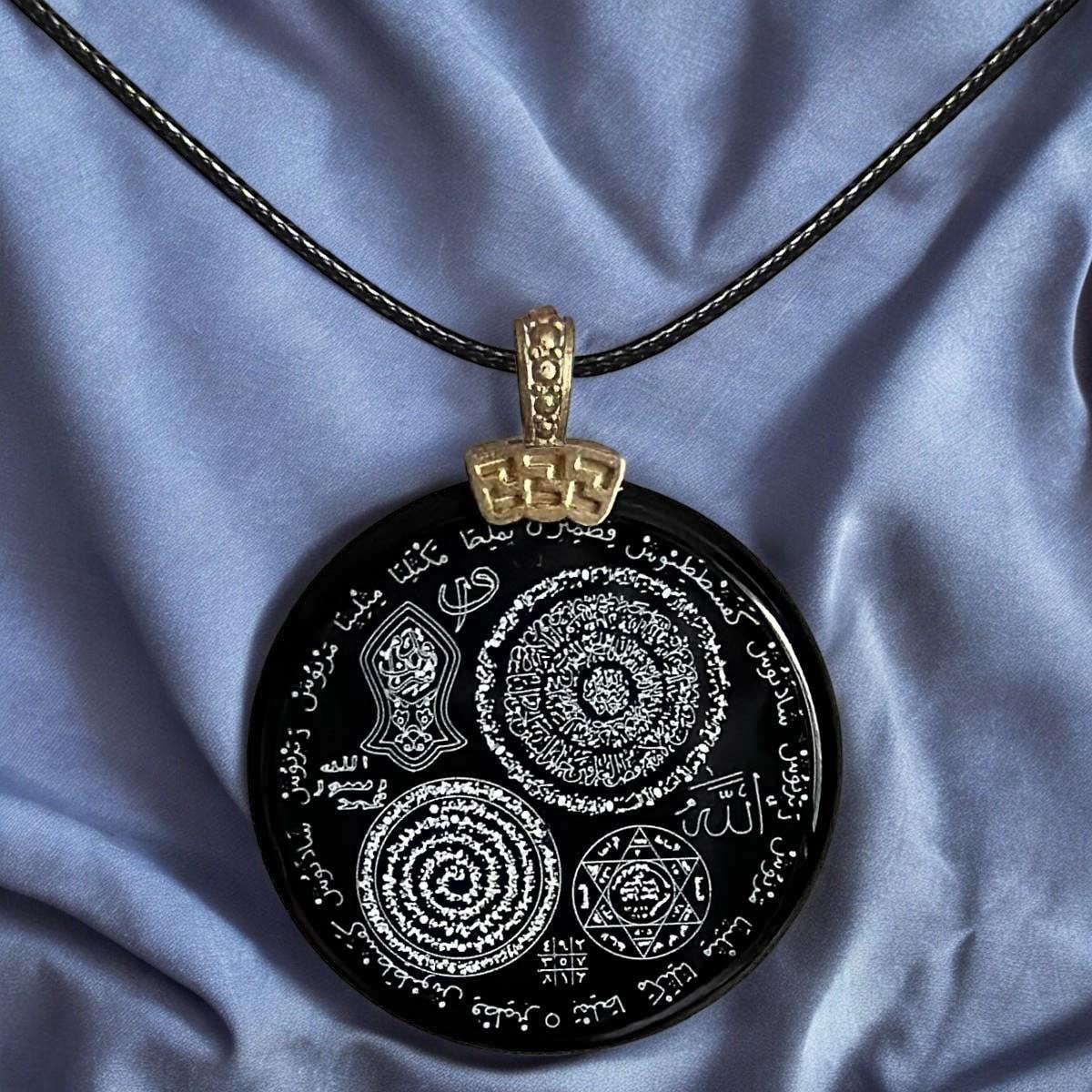 Siyah Özel Seri Dualı Akik Taşı Kolye 