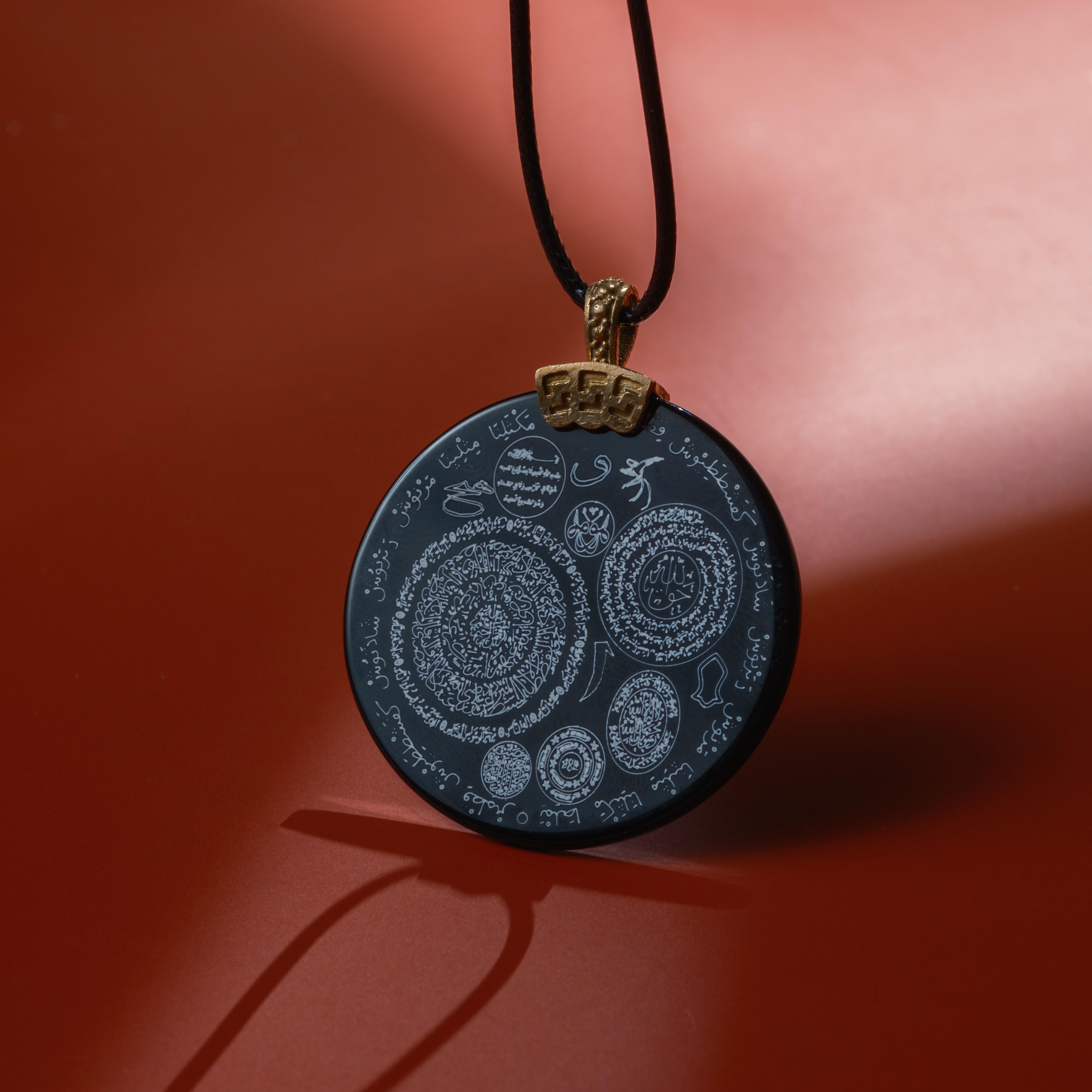 Siyah Özel Seri Dualı Akik Taşı Kolye 