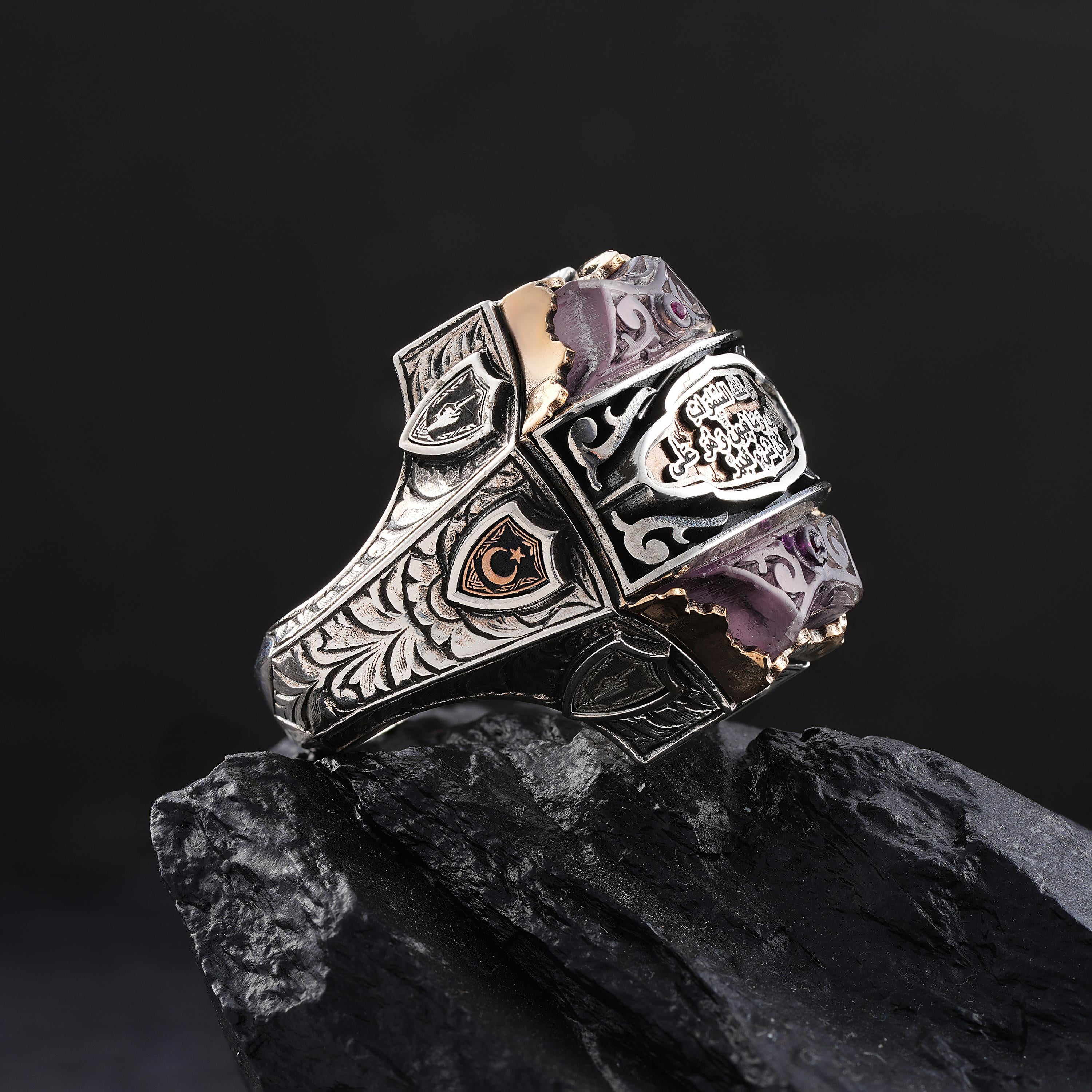 Tevhid Nakkaşlı Hakimiyet Gümüş Yüzük