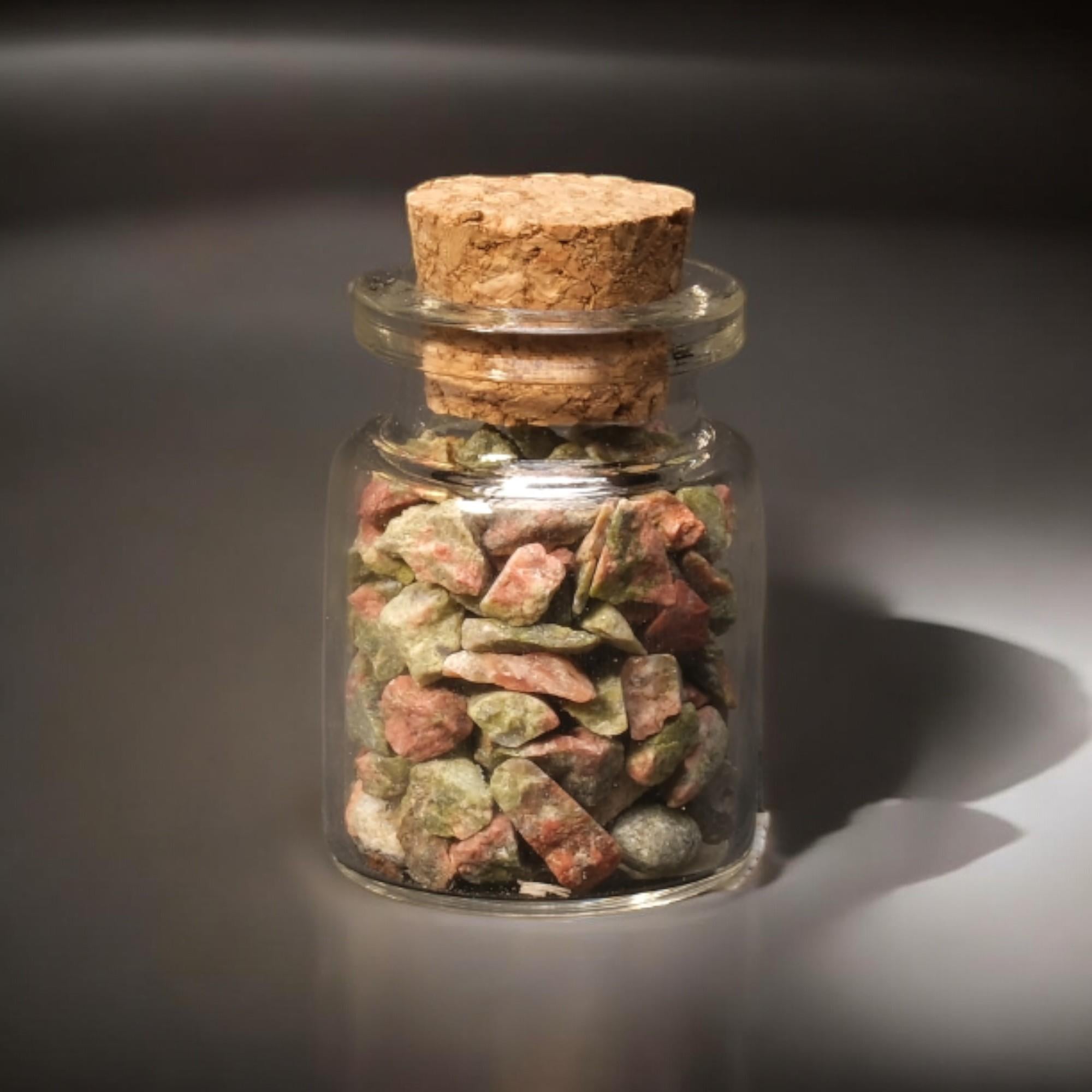 Unakit Doğal Taşlı Cam Tüp